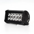 Black aluminium 36W LED work light with spotlight and floodlight optics, 165x70x80mm size, IP67 rated