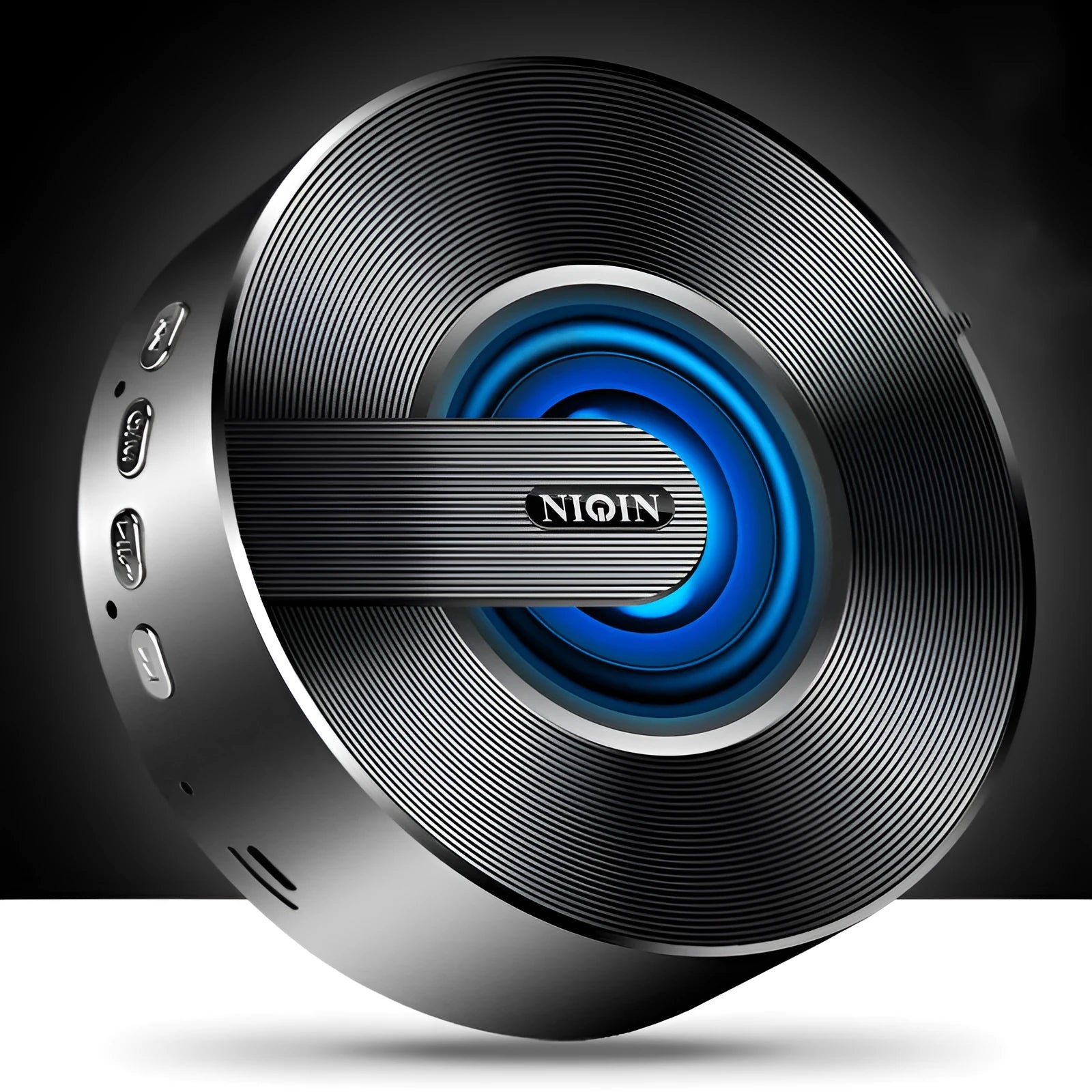 Liqin wireless speaker in black with compact design and 3.5mm audio jack