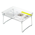 Transparent and white plastic kitchen supplies rack for desktop cupboard organisation