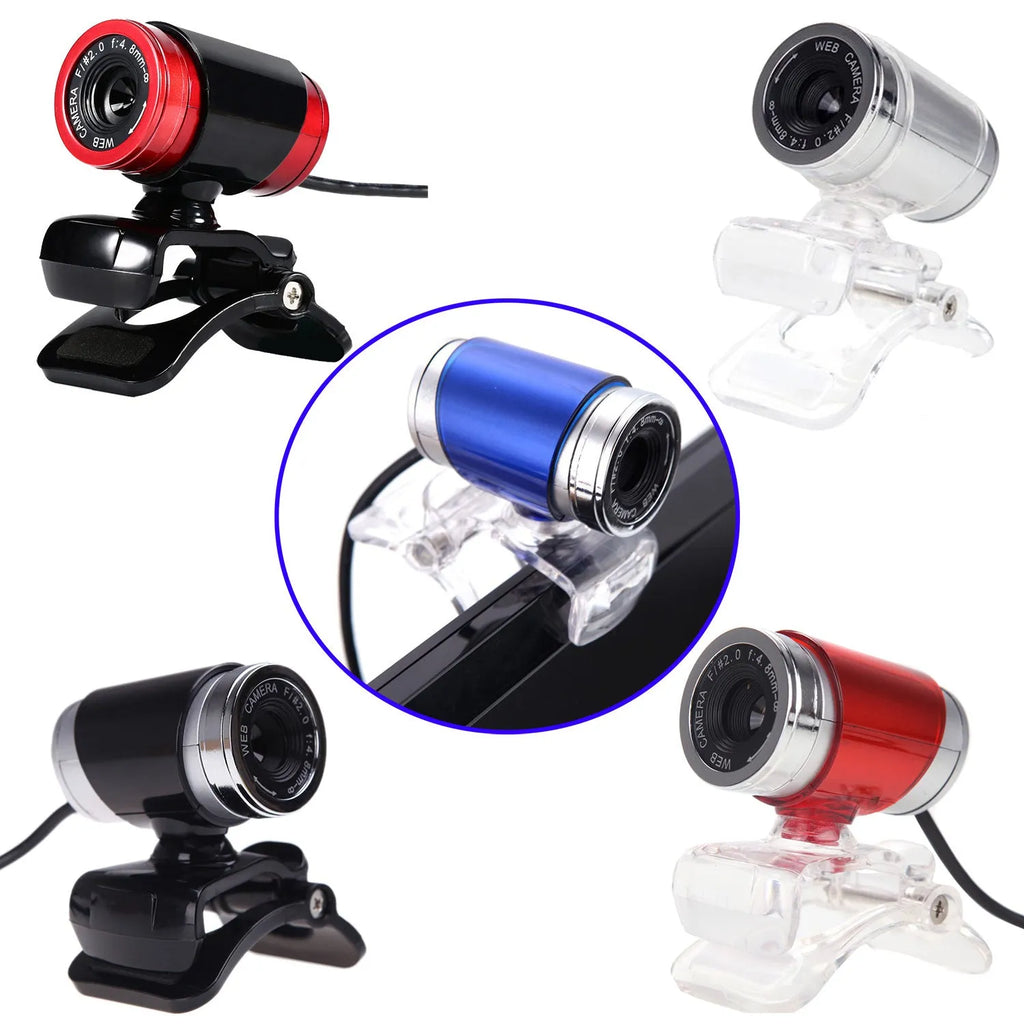 480P HD webcam with CMOS sensor, glass lens, 640x480 resolution, 140cm cable, 5.5x3cm size, black colour