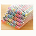 100 colour gel pen watercolour set with highlighter pens showing plastic construction and fine tips