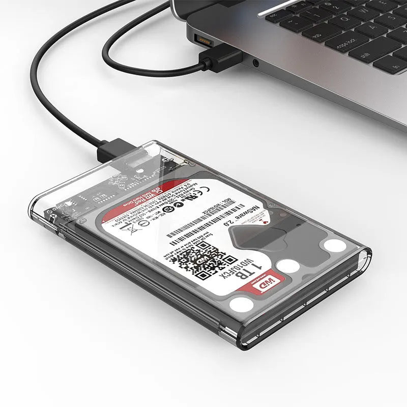 ORICO 2139U3 transparent 2.5 inch USB 3.0 SATA hard drive enclosure with blue LED light