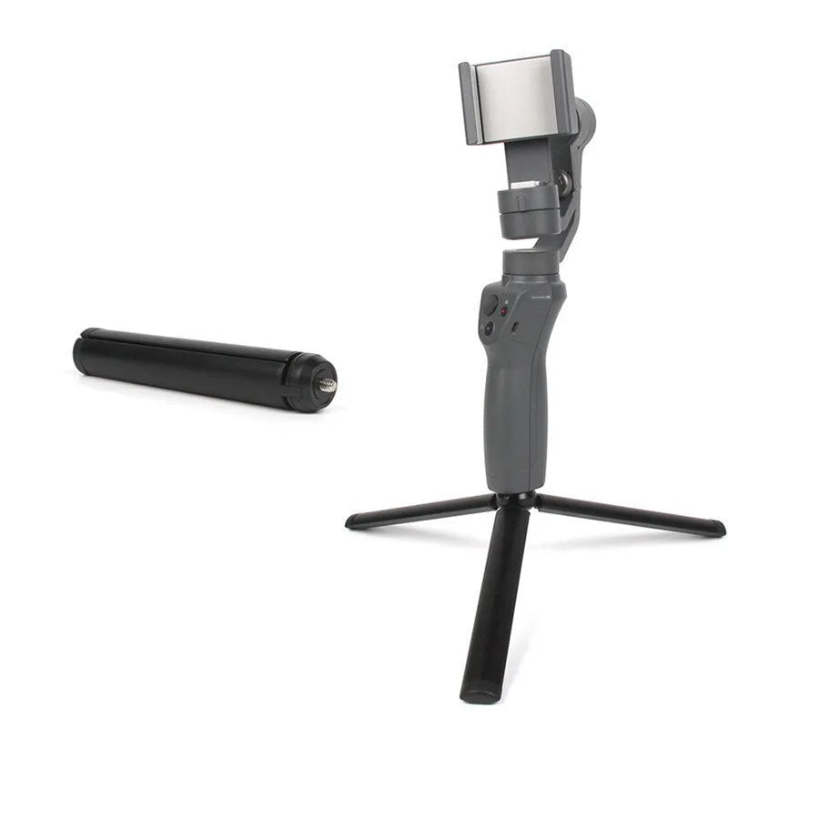 Black aluminium alloy mobile phone tripod with PTZ stabiliser for iPhone photography