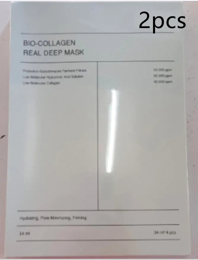 Collagen face mask box of 4 pieces, each 34g, for firming, hydrating and brightening skin