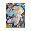Graffiti abstract oil painting street poster on canvas, spray paint finish, unframed, multiple sizes from 20x25cm to 80x120cm