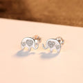 Geometric Korean silver earrings in gold and silvery colours measuring 0.6cm by 0.9cm