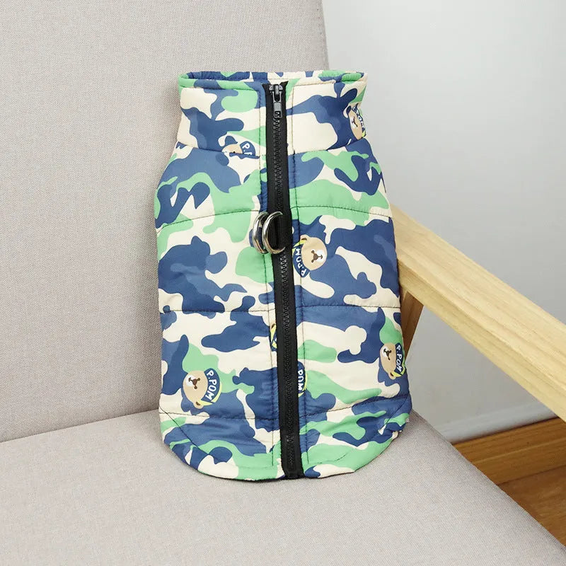 Cotton dog vest in casual style, available in multiple sizes from S to 5XL and nine colours including white and camouflage patterns
