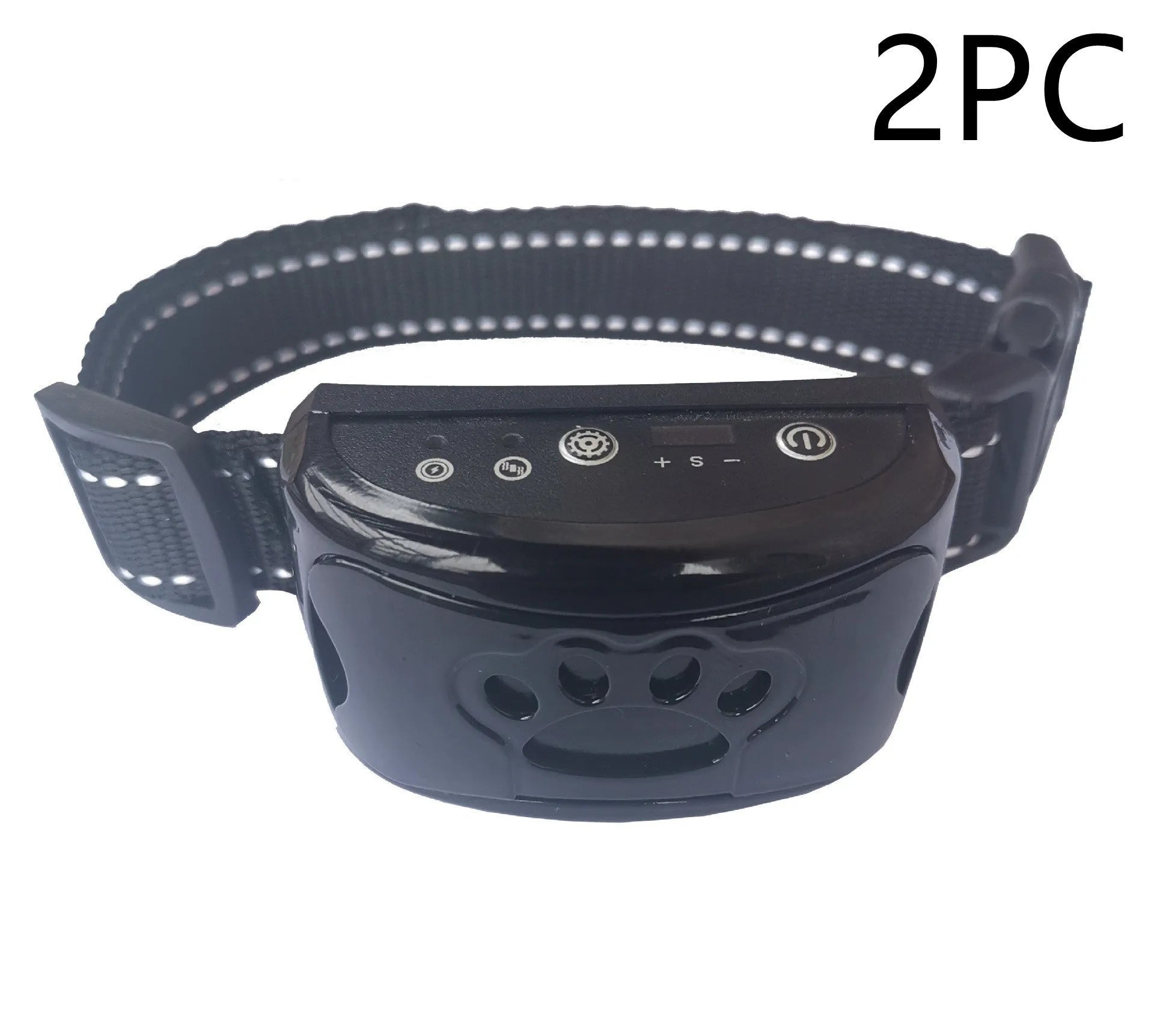 Waterproof rechargeable dog training collar with remote control in black colour, adjustable 6-35cm neck strap