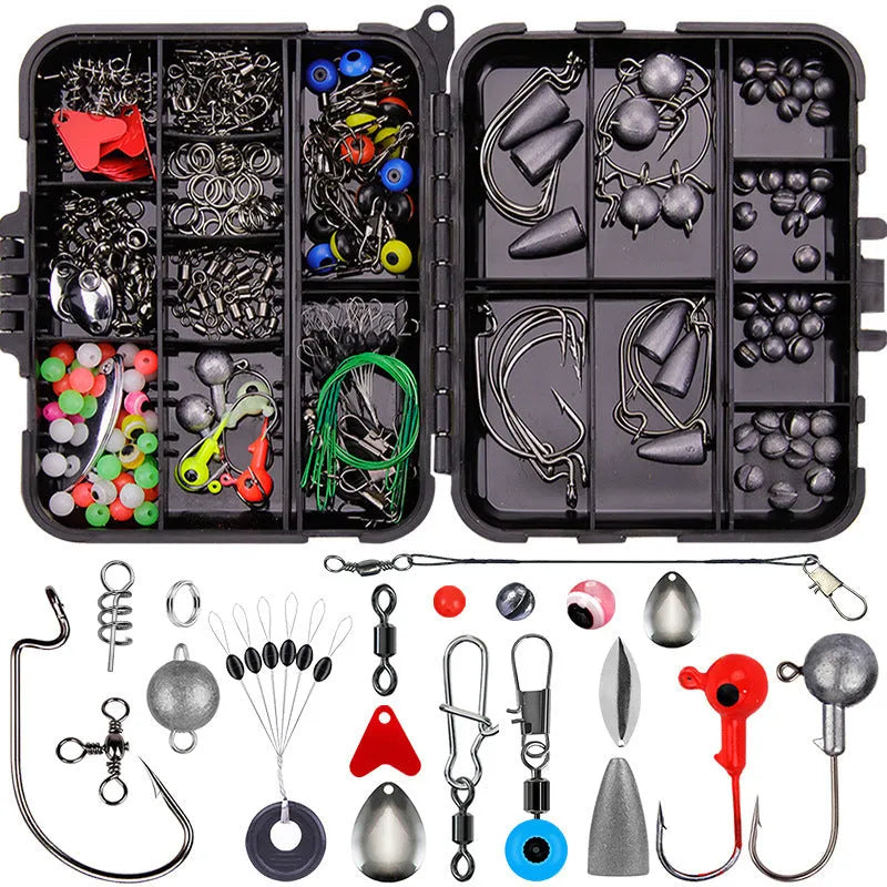 Weihe 257 pieces lure fishhook accessories suit in orange or black box for fishing