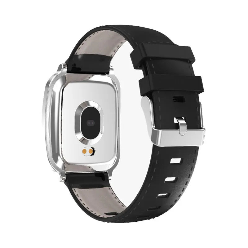 M8 smart bracelet with heart rate monitoring on wrist showing touch screen interface