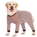 Thin four-legged polyester striped dog shirt for golden retrievers and labradors in three colour options