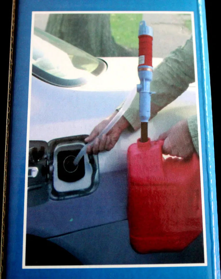 Manual siphon hand pump for fuel oil gasoline transfer in blue or red PP material