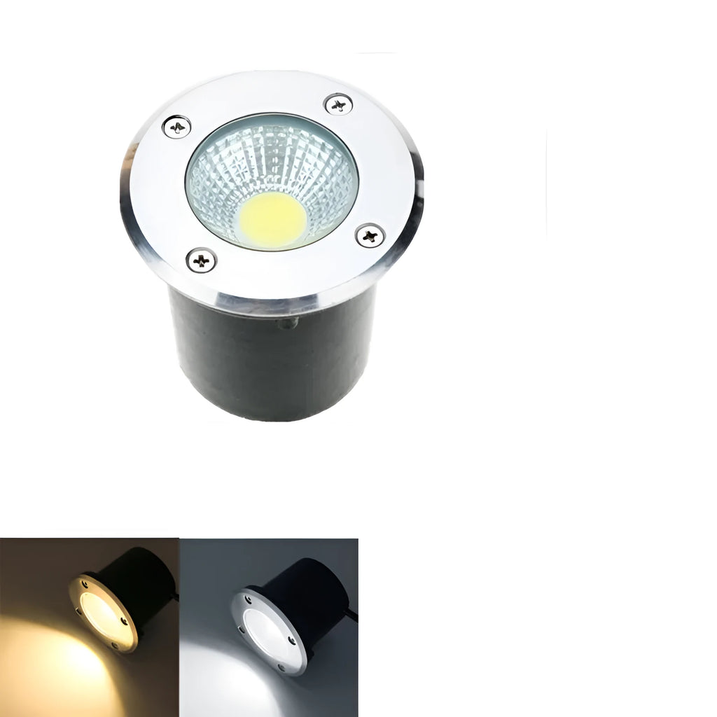 Round stainless steel LED COB underground light for garden and outdoor landscape lighting