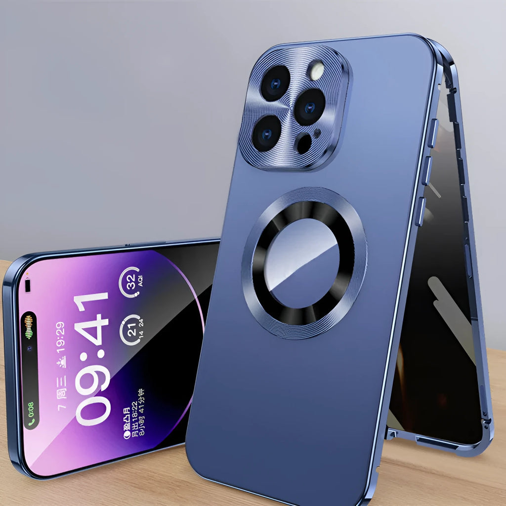 Magnetic iPhone case with metal clip shown in available colours for iPhone models