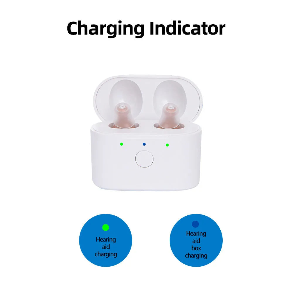 Rechargeable hearing aids with Germany digital chip and noise reduction, available in beige colour