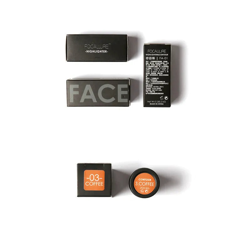 Face contour highlighter makeup palette showing four shade pans for cheekbone and brow bone highlighting.
