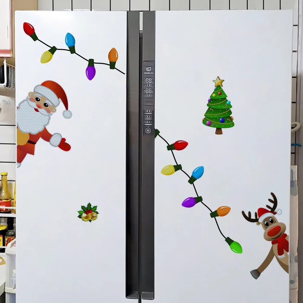 Christmas elk cartoon design magnetic car decoration sticker with reflective elements
