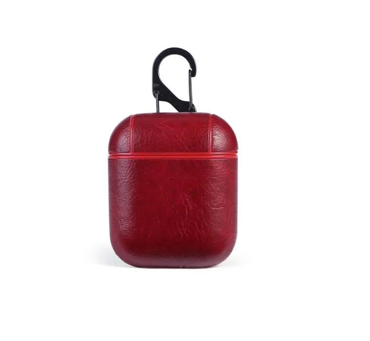 Genuine leather protective case for Apple Airpods earphones in four colour options