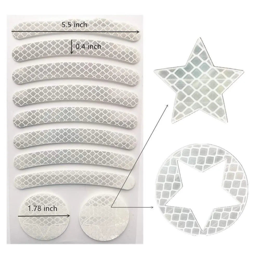 Bicycle reflective grid pattern safety tape measuring 11.5 by 21 cm in four colour options
