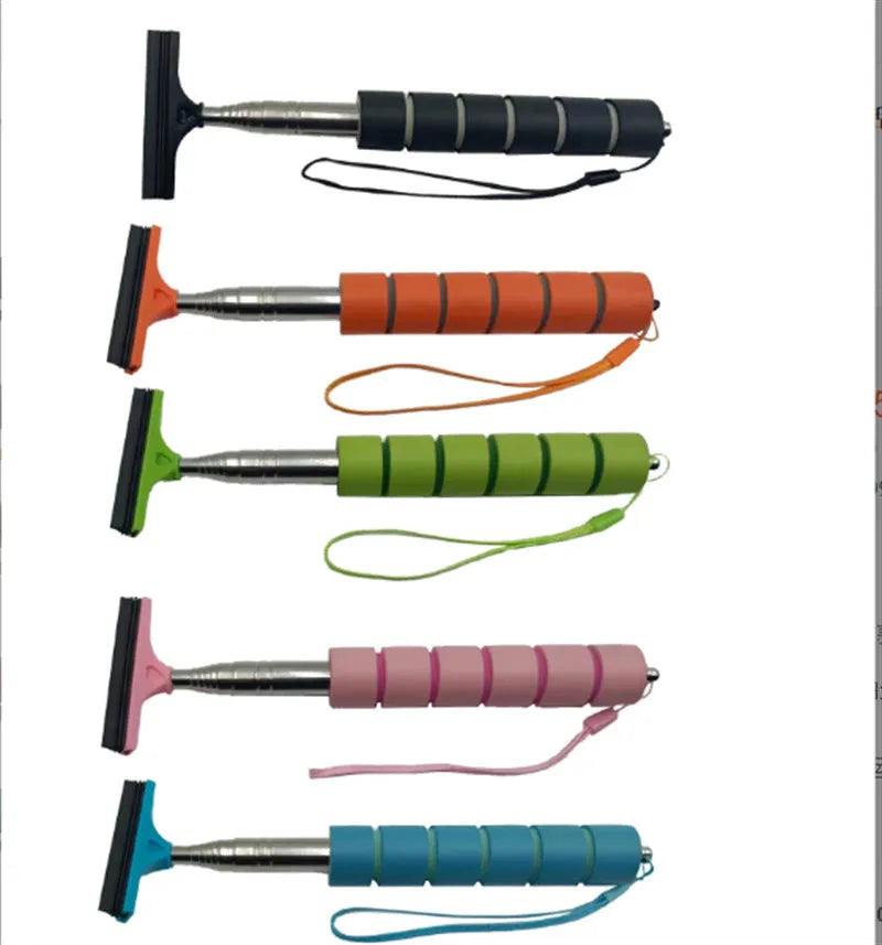 Car rearview mirror retractable wiper in multiple colours showing extended and retracted positions
