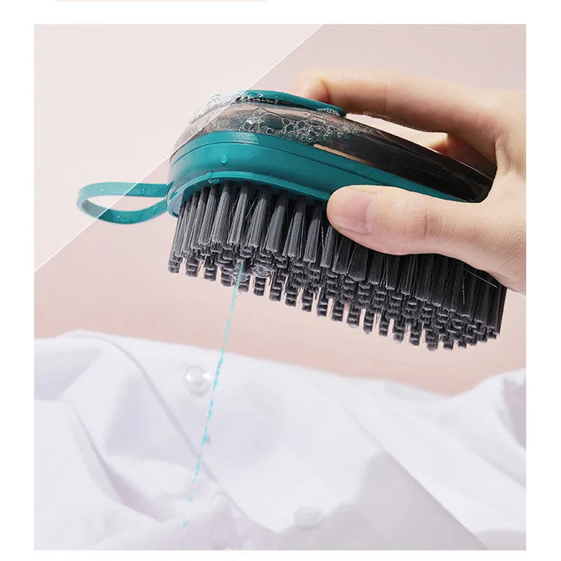 Automatic liquid cleaning brush with ergonomic ABS handle and replaceable brush head for household cleaning