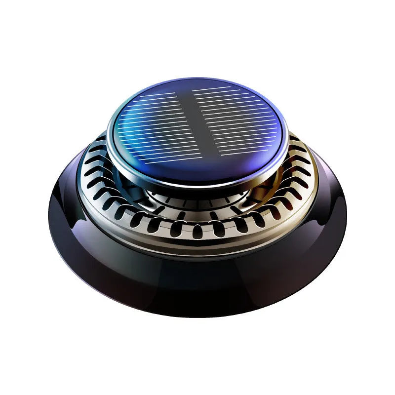 Solar-powered car de-icing device with aromatherapy function in black finish