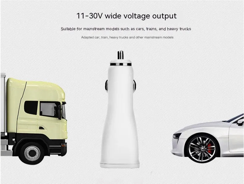 White QC30 single port USB car charger with QC2.0 fast charging technology