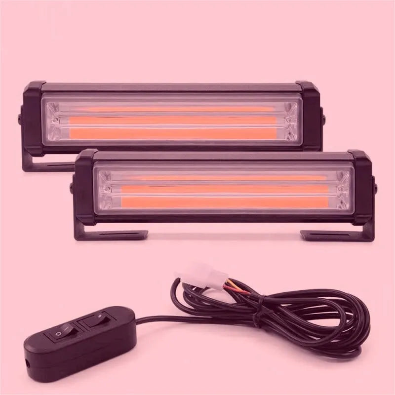 Yellow vehicle strobe warning light with COB LED and aluminium alloy housing
