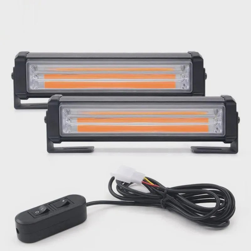 Yellow vehicle strobe warning light with COB LED and aluminium alloy housing
