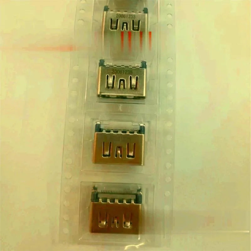 Silver HDMI host socket connector for gaming consoles and AV equipment