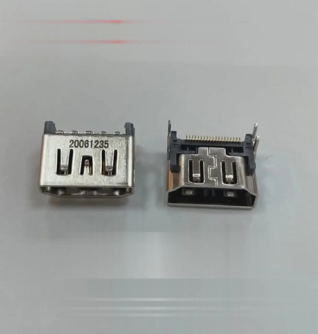 Silver HDMI host socket connector for gaming consoles and AV equipment