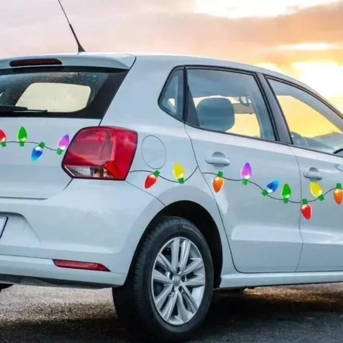 Magnetic Christmas light bulb paste set with 24 reflective bulbs and 12 wires for car decoration