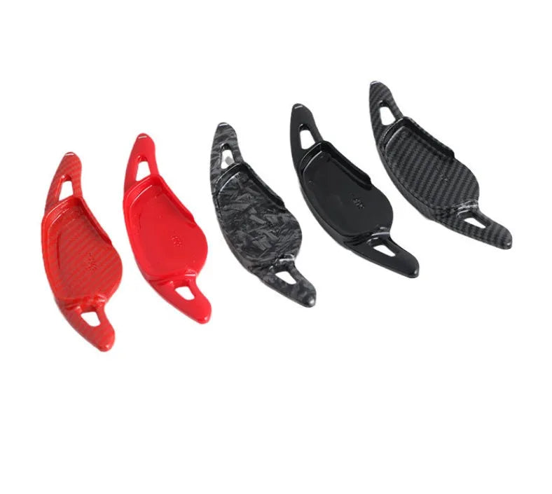 ABS carbon fibre steering wheel shift paddle replacement kit showing five colour options