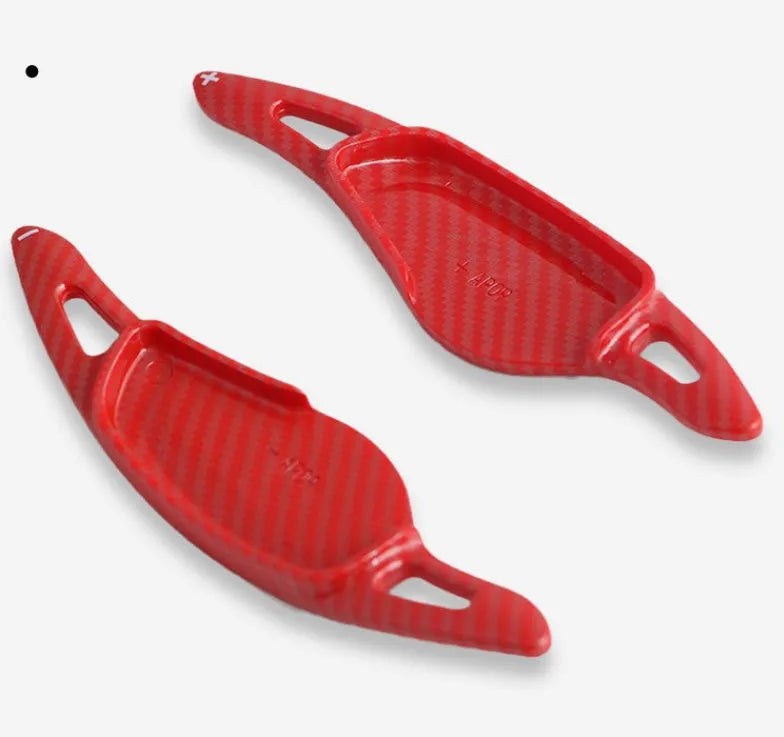 ABS carbon fibre steering wheel shift paddle replacement kit showing five colour options