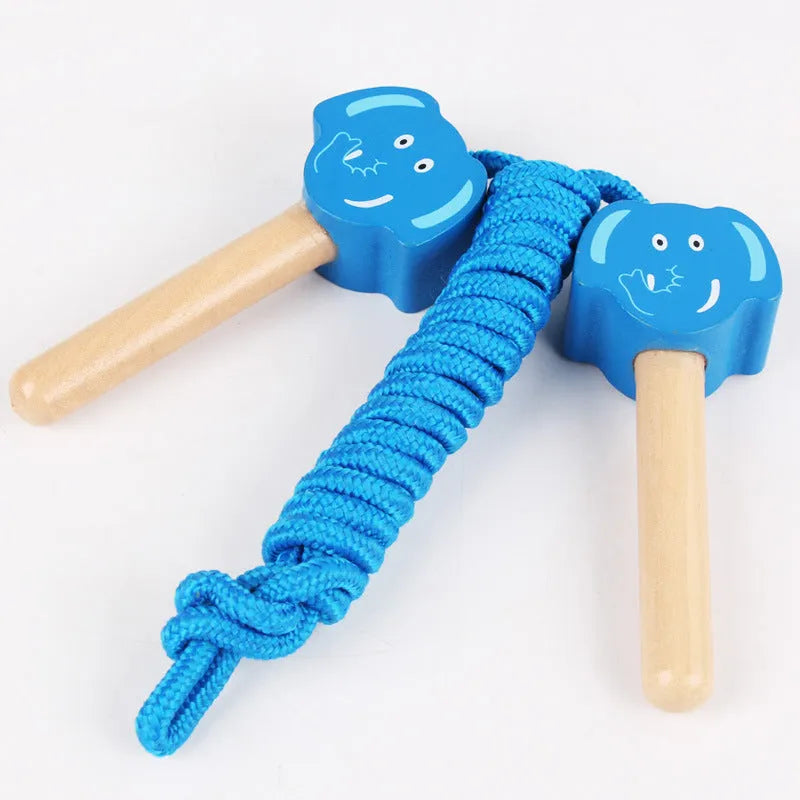 Cartoon animal skipping rope with cow pattern on a 2.8m cotton thread rope for children