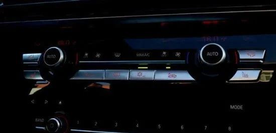 Silver automotive air conditioning control buttons and CD digital button stickers replacement set