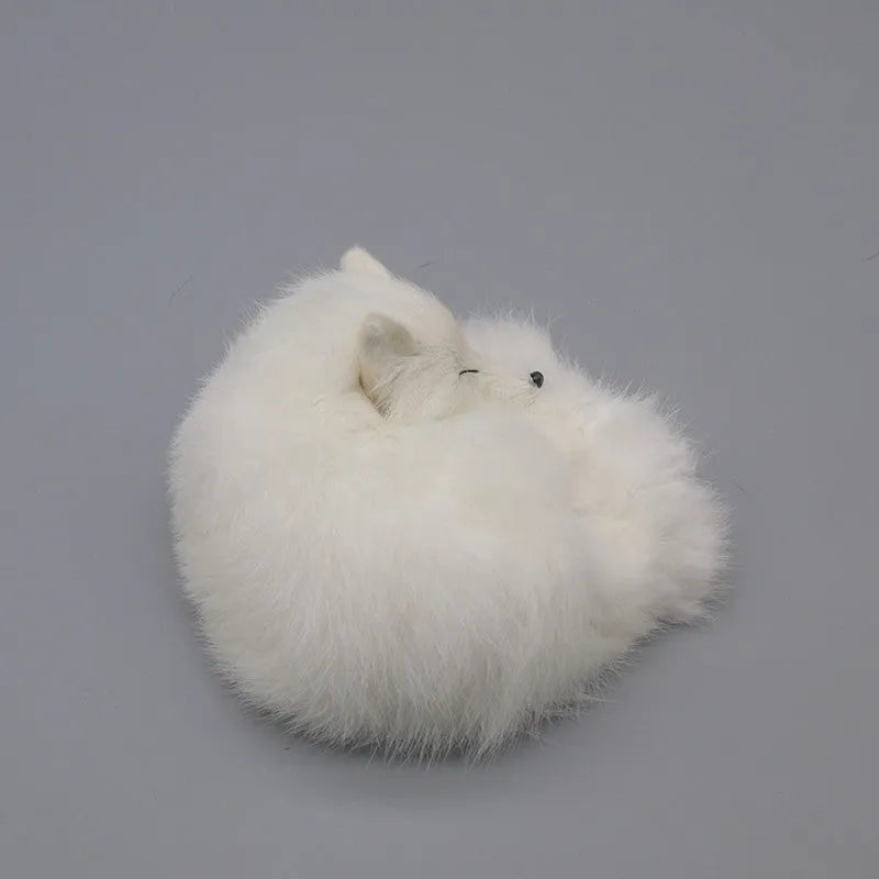 Artificial white fox fur car decoration measuring 15cm with three colour options