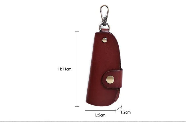 Genuine leather car key case in short length available in four colour options