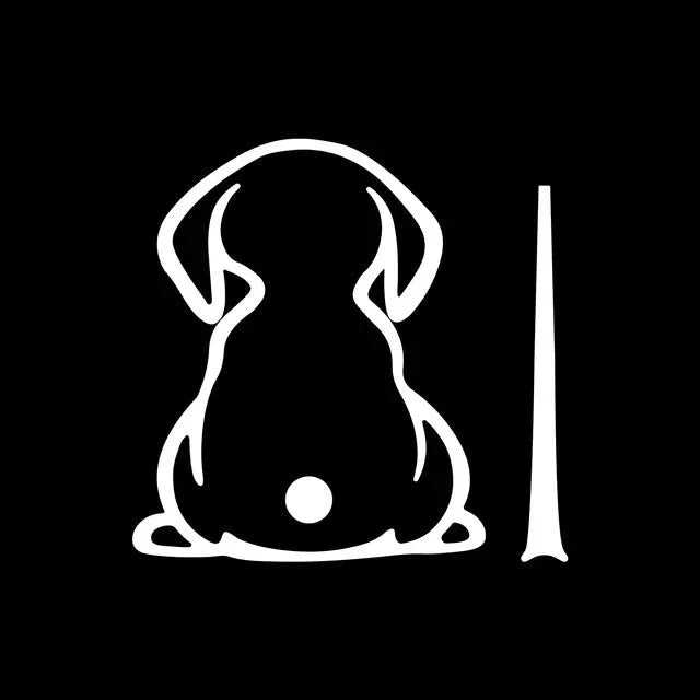 Cartoon cat pattern car sticker in ghost shadow dog shape for rear wiper application.