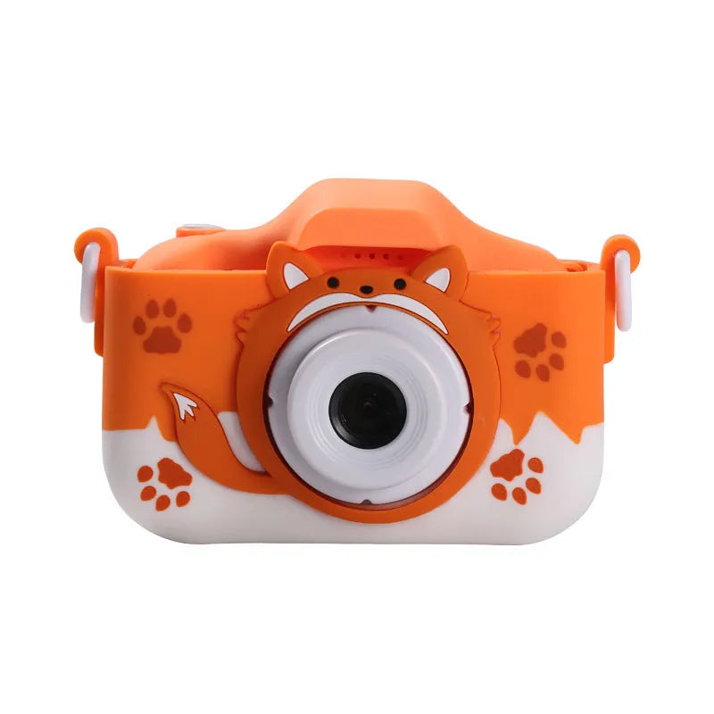 HD cartoon children's digital camera in blue with lanyard and compact 8.7cm design