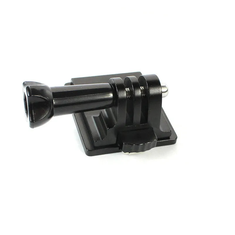 Black aluminium alloy and plastic helmet holder with quick release bracket for GoPro 3 and 4 cameras