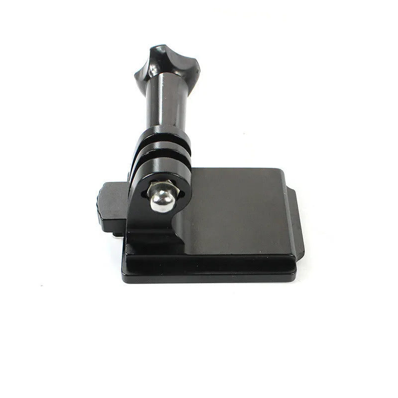 Black aluminium alloy and plastic helmet holder with quick release bracket for GoPro 3 and 4 cameras