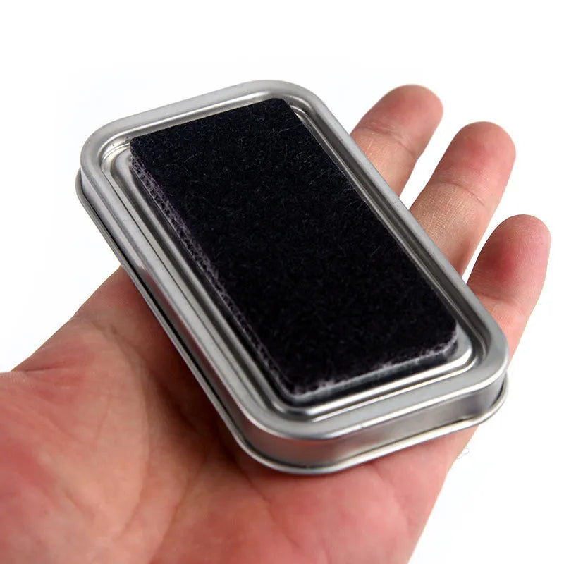 Rectangular oily ink pad for rubber stamps in five colours on a craft surface