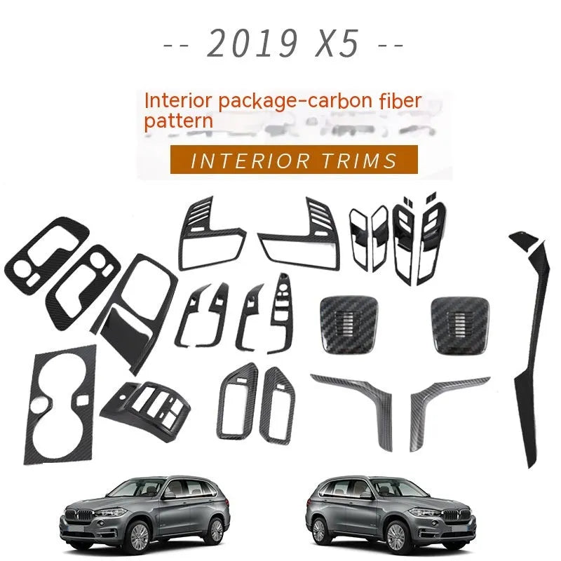 Black ABS plastic BMW X5 2019 cup holder air vent gearbox interior trim replacement part