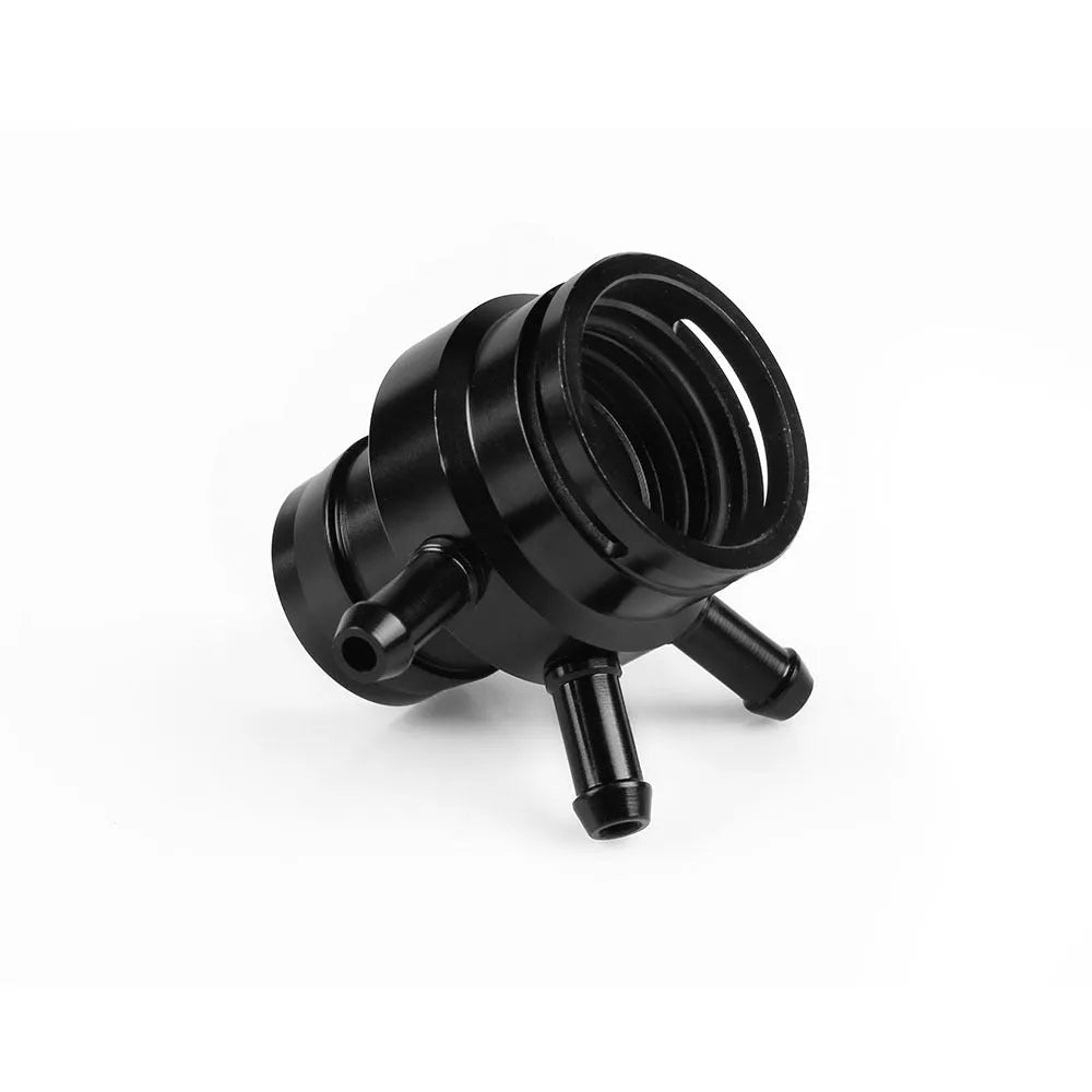 Black and titanium aluminium vacuum adapter tee for second generation engine vacuum systems