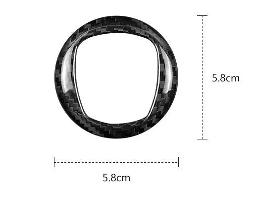 Real dry carbon carbon fibre decorative sticker frame for car steering wheel in black or red