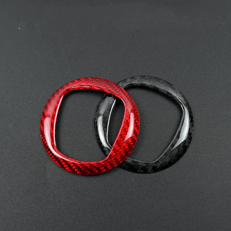 Real dry carbon carbon fibre decorative sticker frame for car steering wheel in black or red