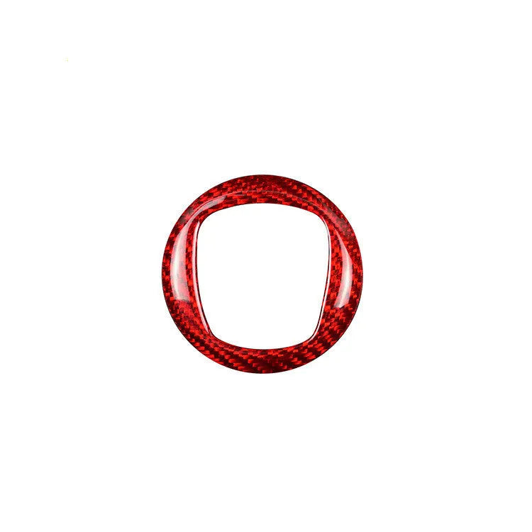 Real dry carbon carbon fibre decorative sticker frame for car steering wheel in black or red