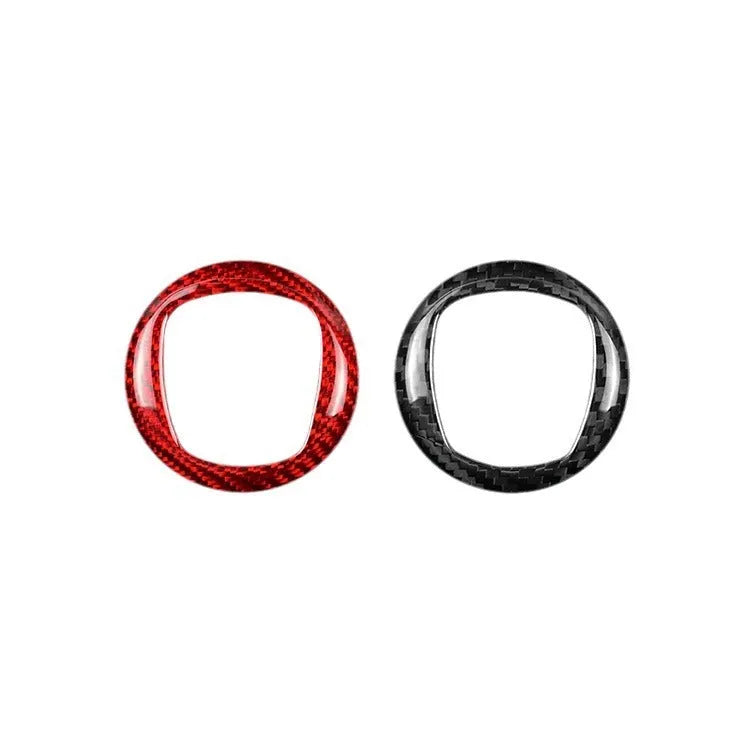 Real dry carbon carbon fibre decorative sticker frame for car steering wheel in black or red