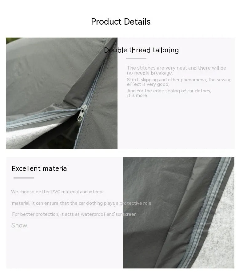 Grey thickened car cover for Volkswagen vehicles with rainproof and sun protection features